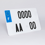 Plaque auto carrée (4x4) plexiglass - FNI (ancienne numérotation)