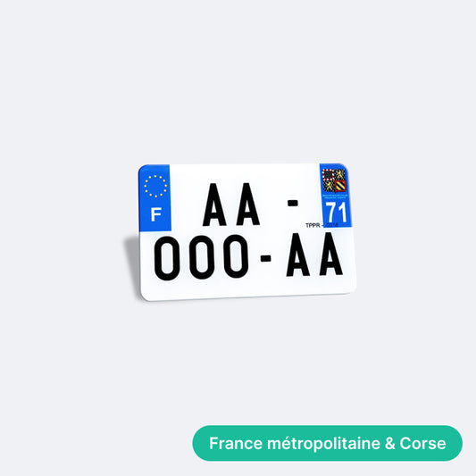 Plaque moto / scooter plexiglass SIV - France Métropolitaine & Corse