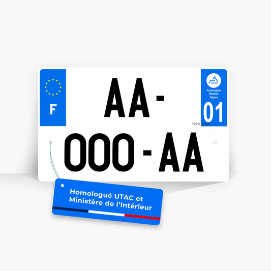 Plaque moto et scooter plexiglass homologuée