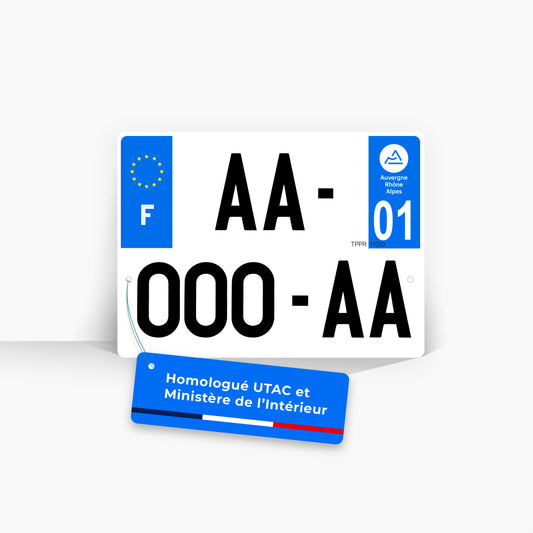 Plaque 4x4 et camion plexiglass homologuée