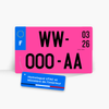 Plaque moto et scooter rose WW
