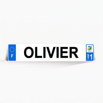 Plaque immatriculation prénom avec OLIVIER département 971 Guadeloupe