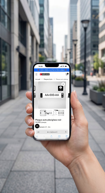 Plaque d'immatriculation côtés noirs : le configurateur mobile