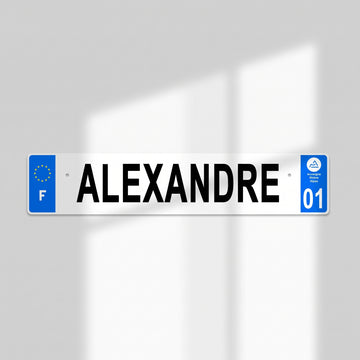 Plaque immatriculation Prénom Personnalisée