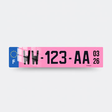 Plaque immatriculation ww rose provisoire