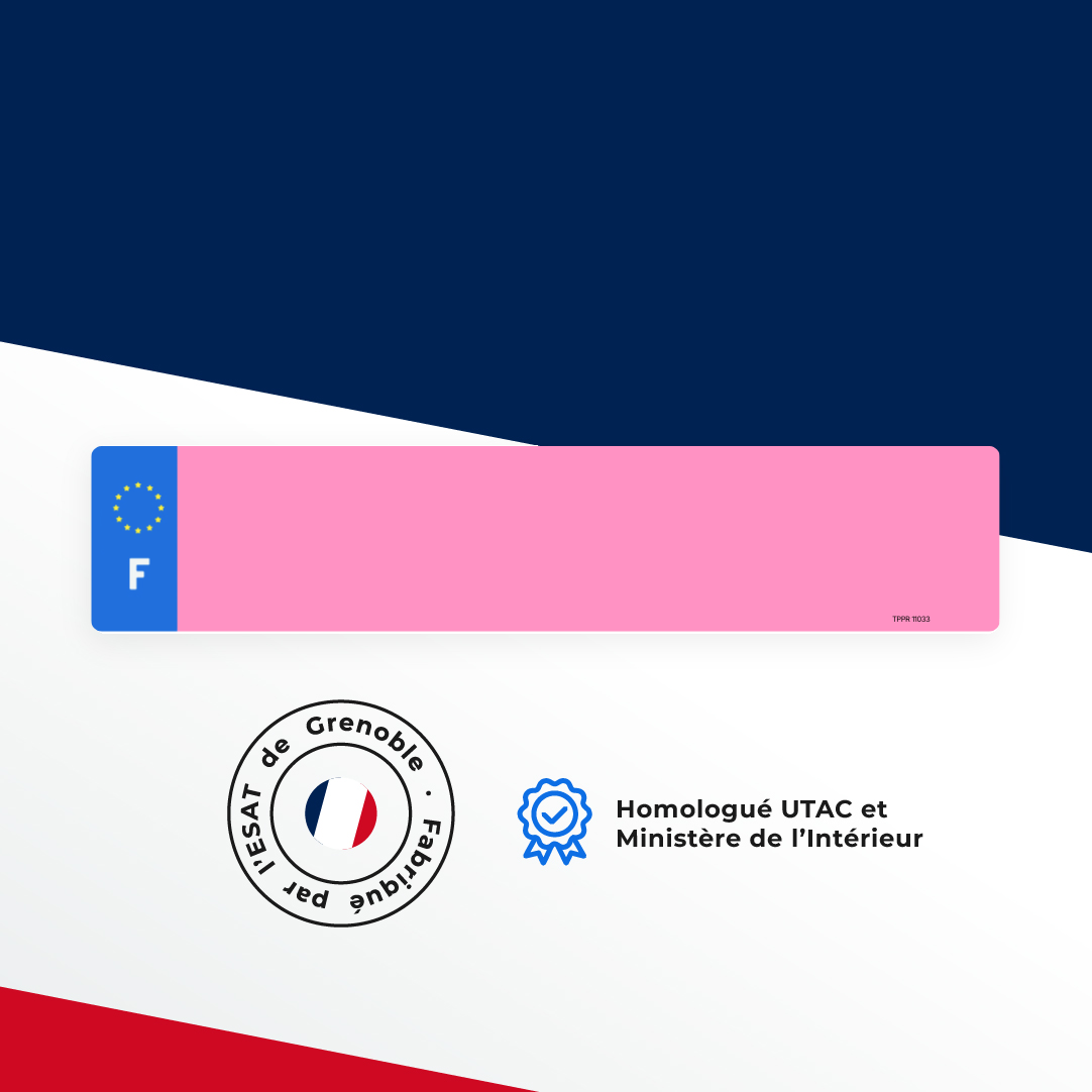 Plaque immatriculation auto W- Garage rose