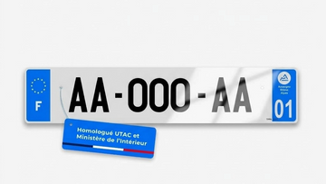 Plaque d'immatriculation homologuée Cmaplaque en plexiglas